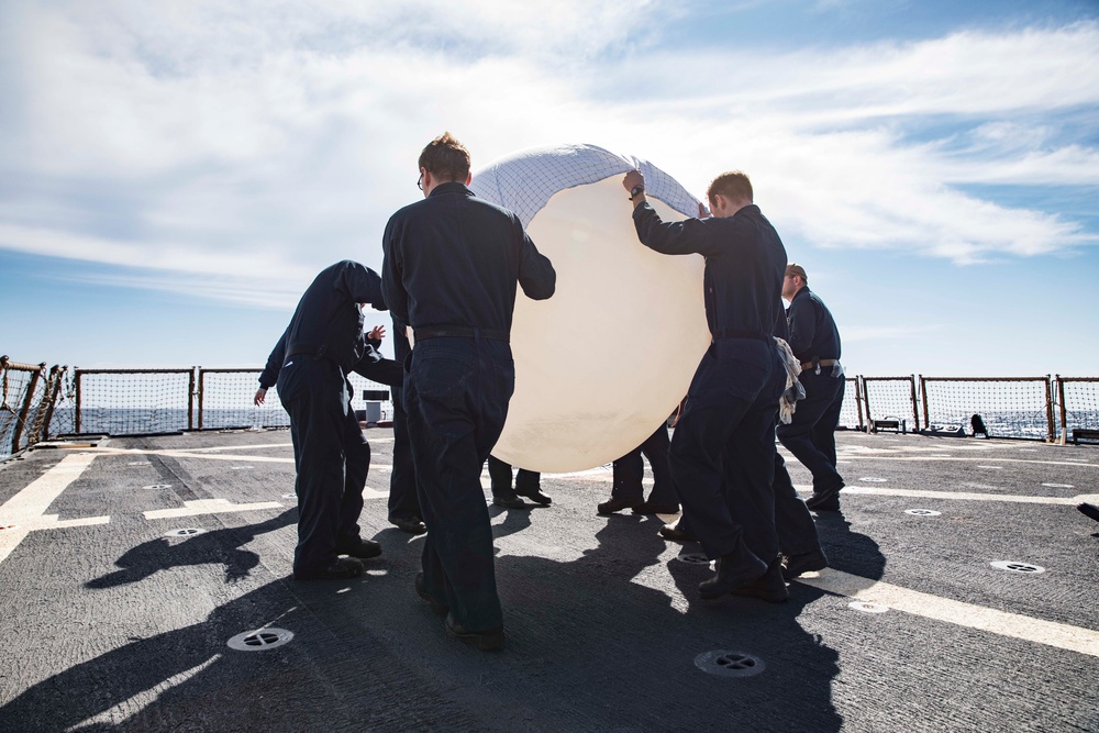 USS McFaul Calibrates Surface-to-Air Radar System