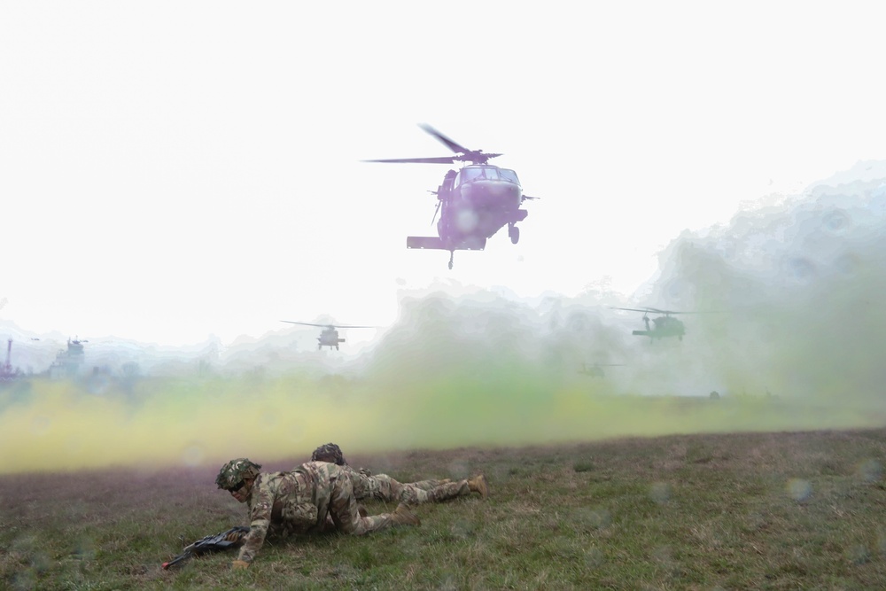 101st ABN Division Conducts Air Assault Demonstration with Romanian Units