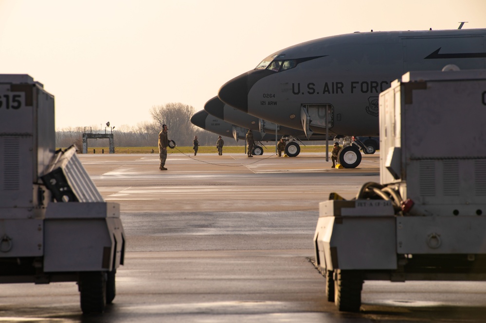 Crew Chiefs preparing aircraft for inspection