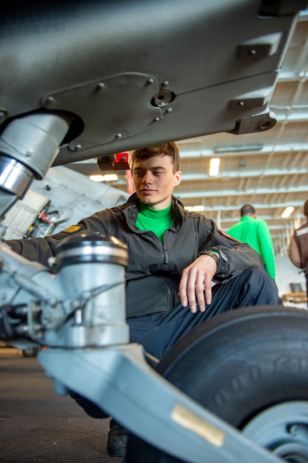 Helicopter Sea Combat Squadron (HSC) 4 Sailors Perform Maintenance Aboard USS Carl Vinson (CVN 70)