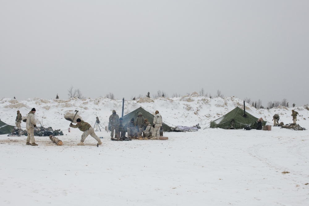 11th Airborne Division Soldiers maintain remote arctic firing position during JPMRC-AK 23-02