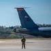 Security Forces Airman monitors aircraft