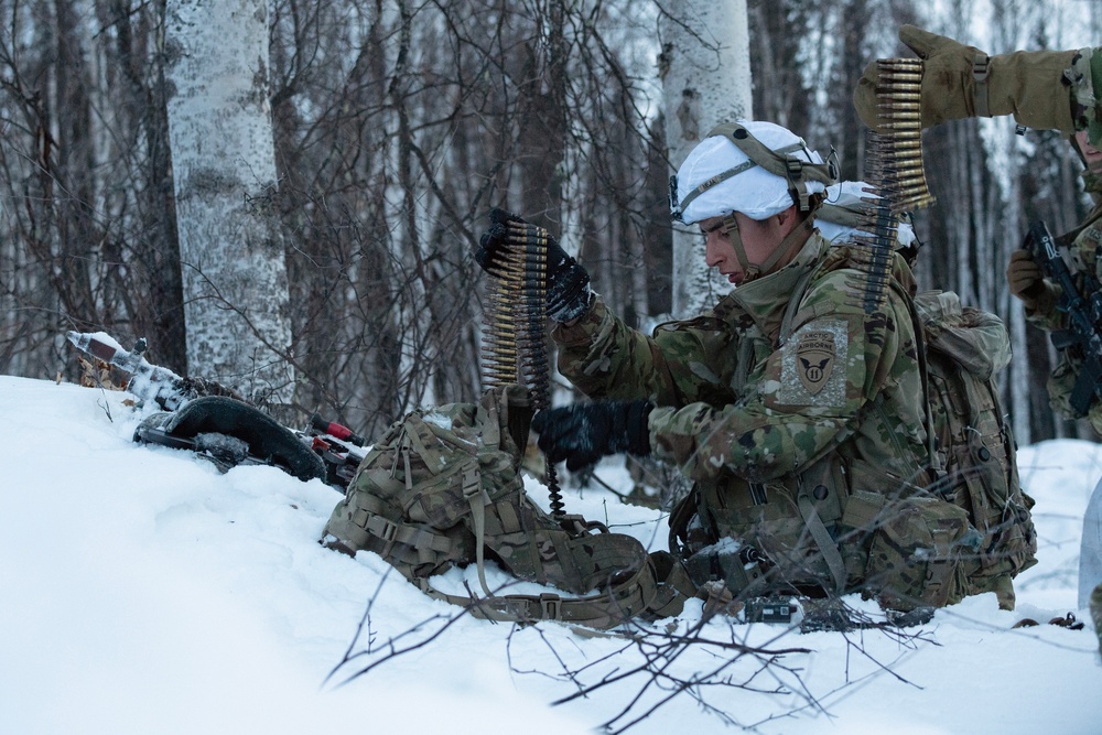 11th Airborne Division Soldiers battle during JPMRC-AK 23-02