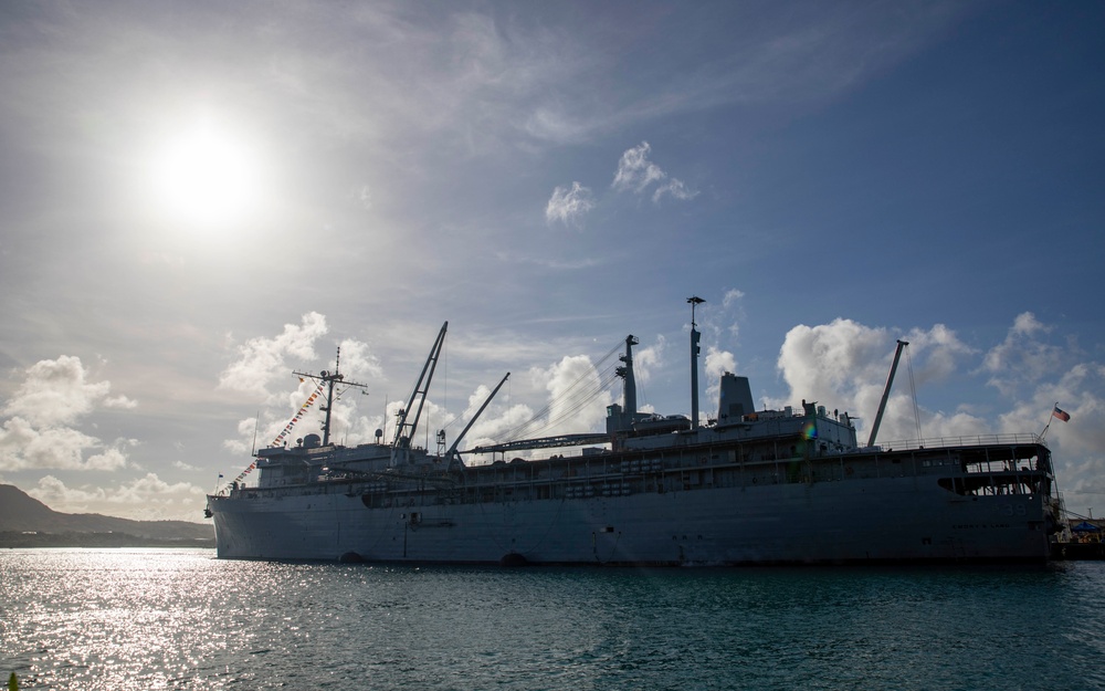 USS Colombia Moors Alongside USS Emory S. Land