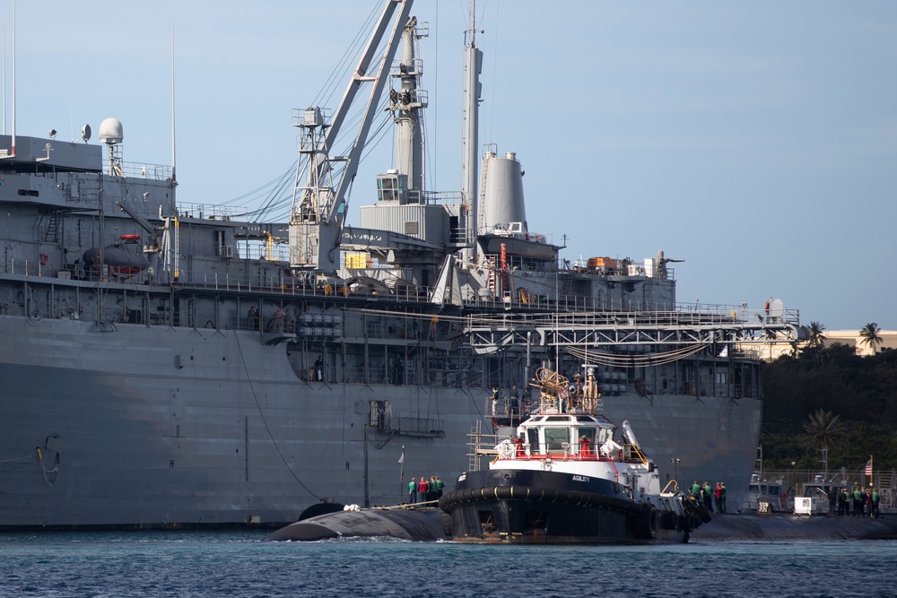 USS Colombia Moors Alongside USS Emory S Land