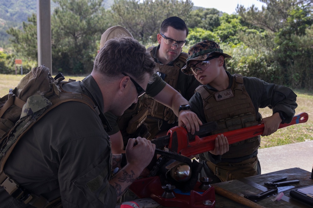 EOD conducts an explosive inerting exercise