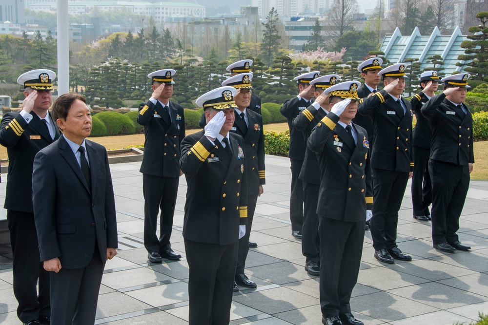 Rear Adm. Sweeney Visits The United Nations Memorial In ROK