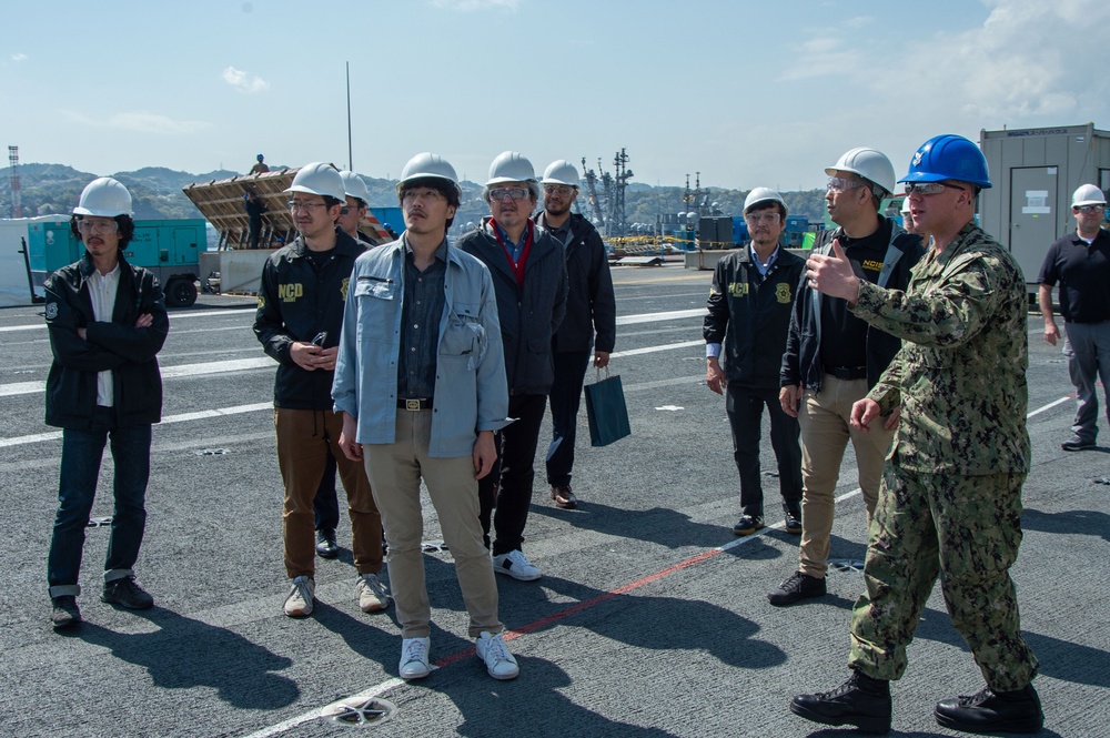 USS Ronald Reagan (CVN 76) host tour for Japanese Narcotics Division