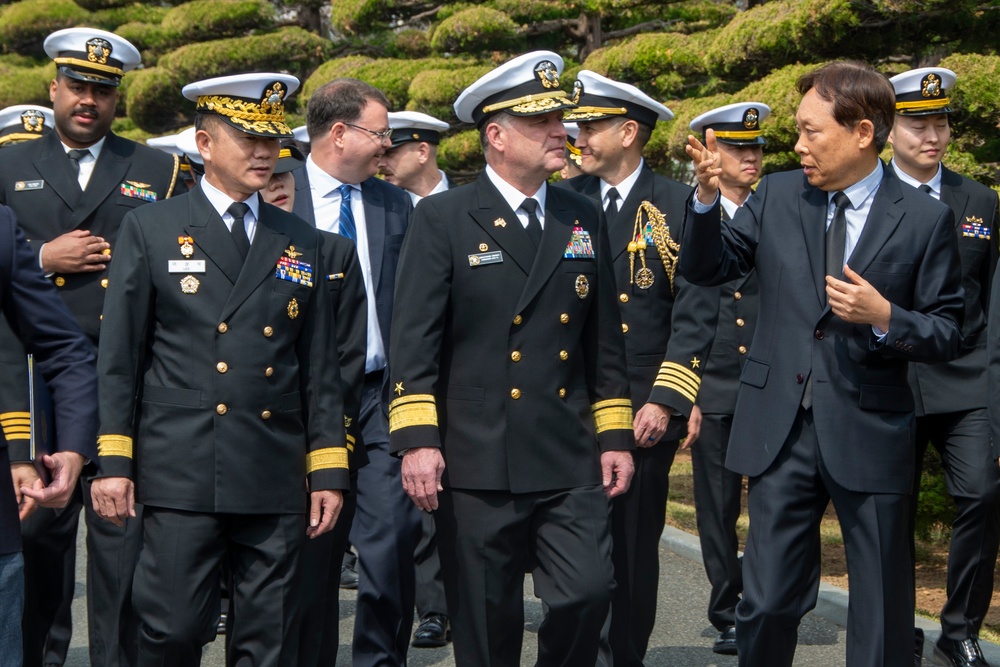 Rear Adm. Sweeney Visits The United Nations Memorial In ROK