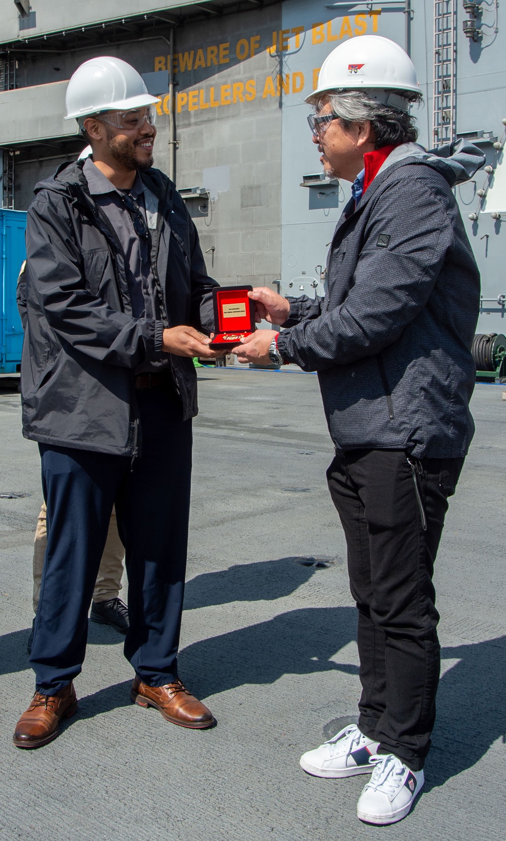 USS Ronald Reagan (CVN 76) host tour for Japanese Narcotics Division