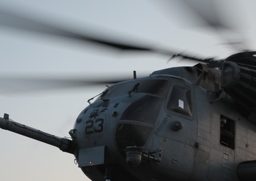 Flight Quarters at Sunset Aboard the JPM (LPD 26)