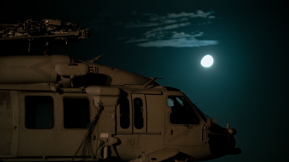 MH-60S Sea Hawk is Stowed on the Flight Deck of USS  Carl Vinson (CVN70)