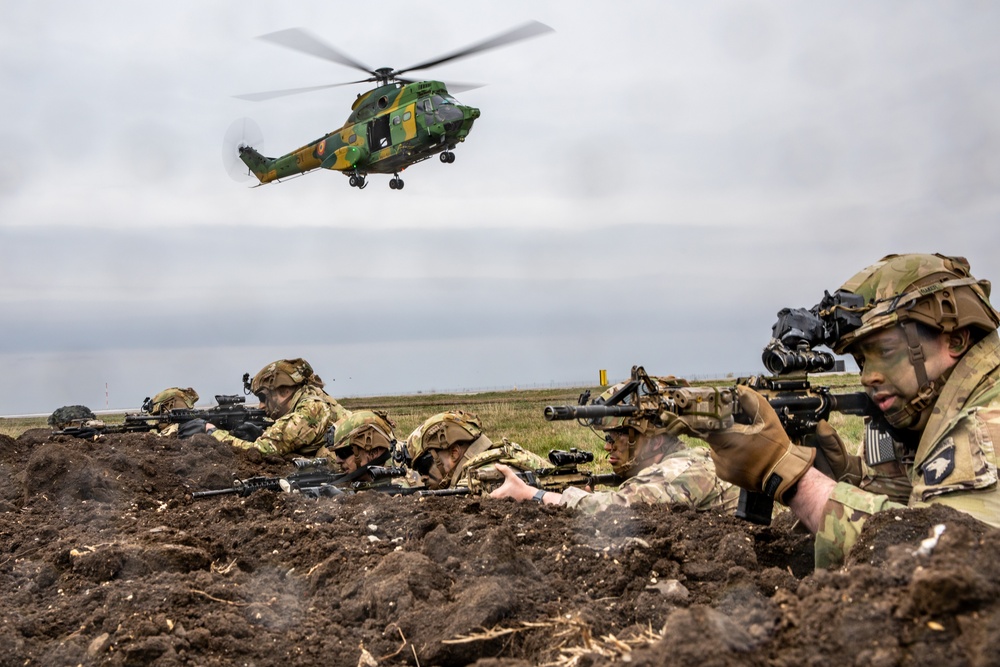 101st ABN Division Conducts Air Assault Demonstration with Romanian Units