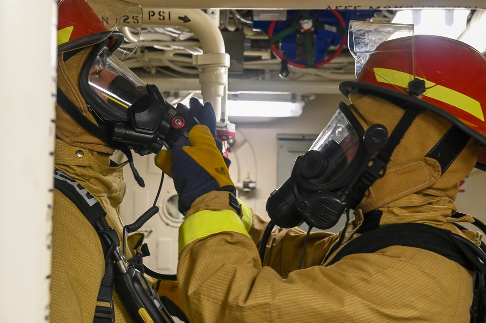 USCGC Stone conducts damage control drills underway