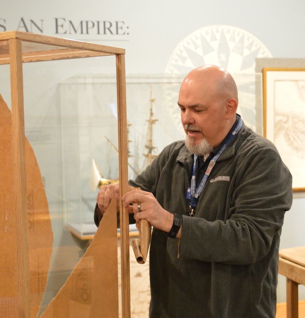 Detailed USS Constitution ship model at Hampton Roads Naval Museum