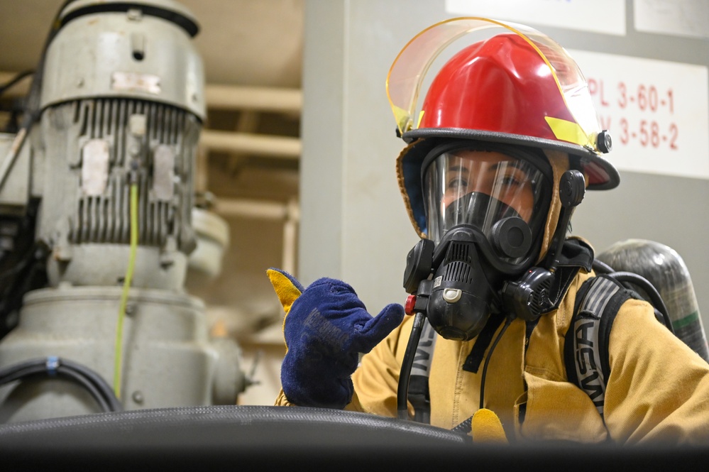 USCGC Stone conducts damage control drills underway