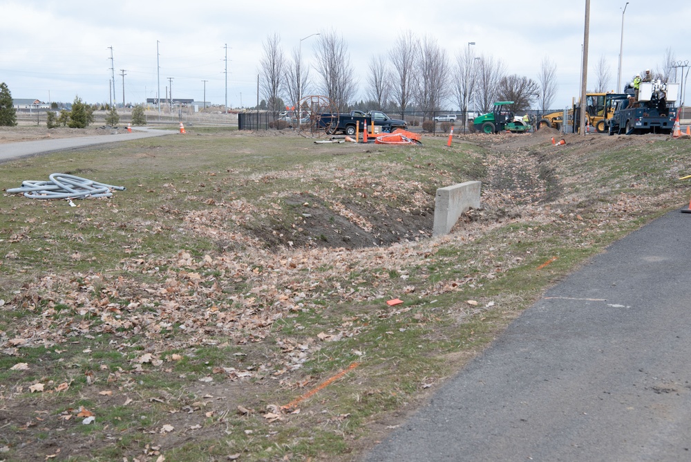 Fairchild preps road near main gate to be paved