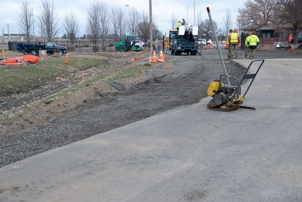 Fairchild preps road near main gate to be paved