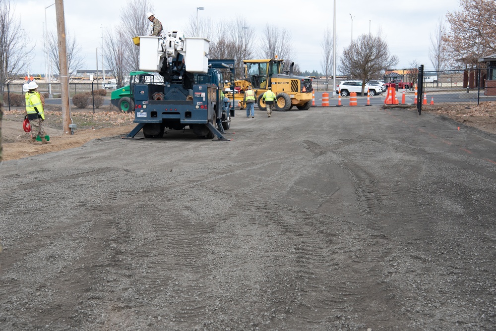 Fairchild preps road near main gate to be paved