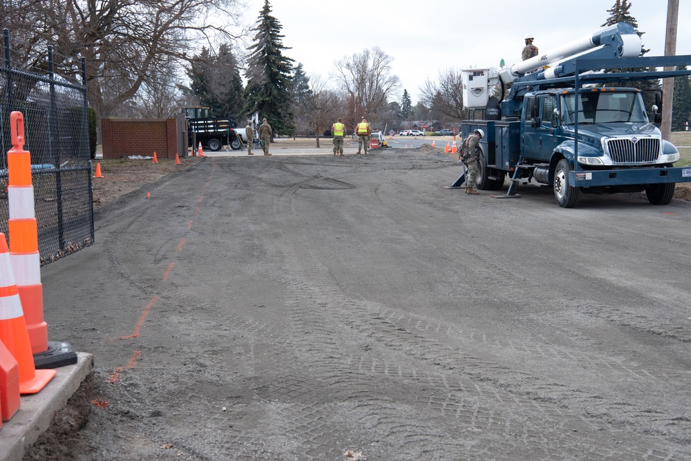 Fairchild preps road near main gate to be paved