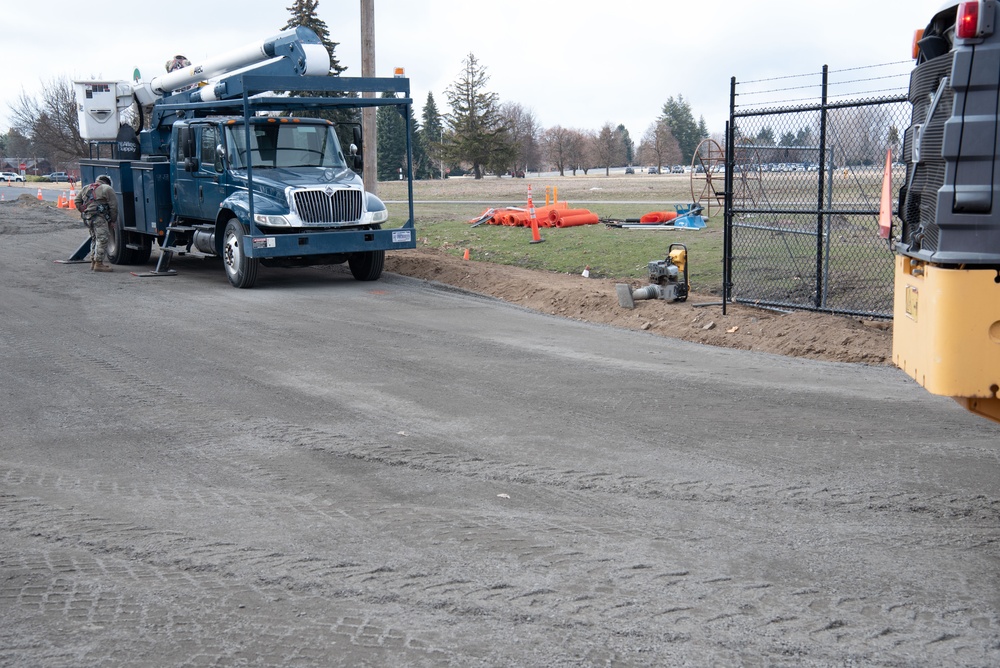 Fairchild preps road near main gate to be paved