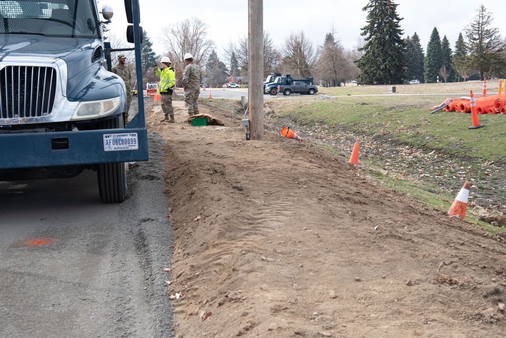 Fairchild preps road near main gate to be paved