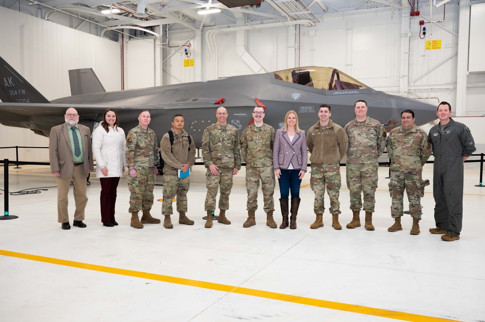 Lauren Barrett Knausenberger, Chief Information Officer for the Department of the Air Force visits the 354th Fighter Wing