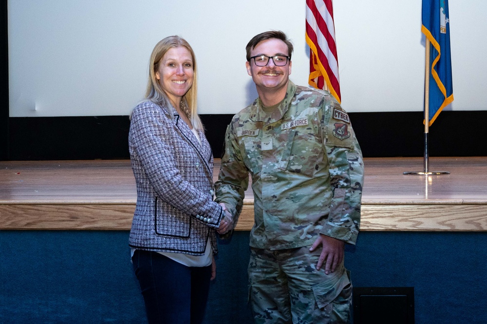 Lauren Barrett Knausenberger, Chief Information Officer for the Department of the Air Force visits the 354th Fighter Wing