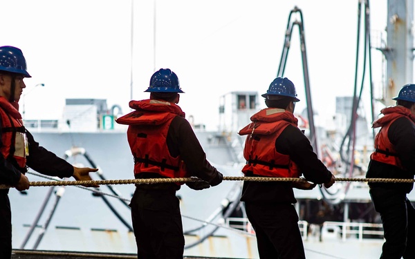 USS Carl Vinson (CVN 70) Conducts a Replenishment at Sea with USNS Pecos (T-AO-197)