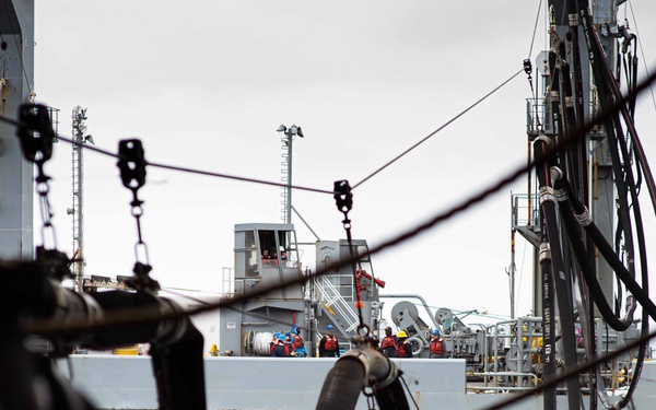 USS Carl Vinson (CVN 70) Conducts a Replenishment at Sea with USNS Pecos (T-AO-197)