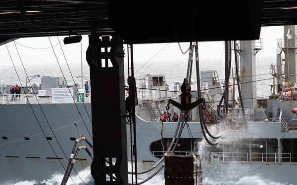 USS Carl Vinson (CVN 70) Conducts a Replenishment at Sea with USNS Pecos (T-AO-197)