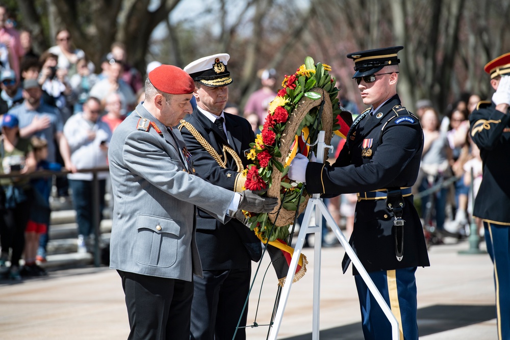 Germany Chief of Defense Gen. Carsten Breuer Participates in a Public Wreath-Laying Ceremony at the Tomb of the Unknown Soldier