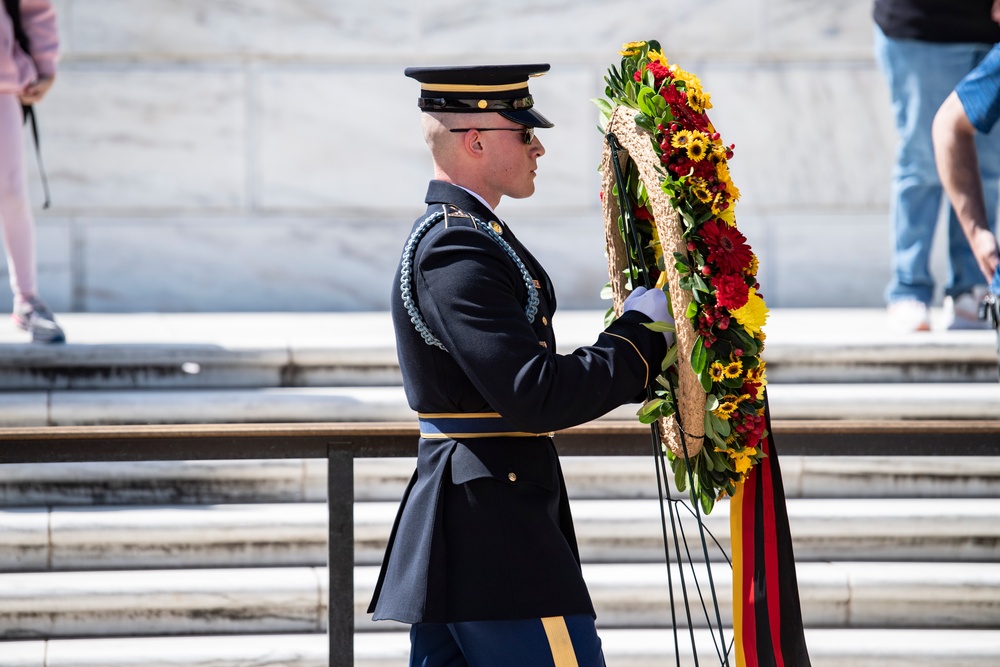 Germany Chief of Defense Gen. Carsten Breuer Participates in a Public Wreath-Laying Ceremony at the Tomb of the Unknown Soldier