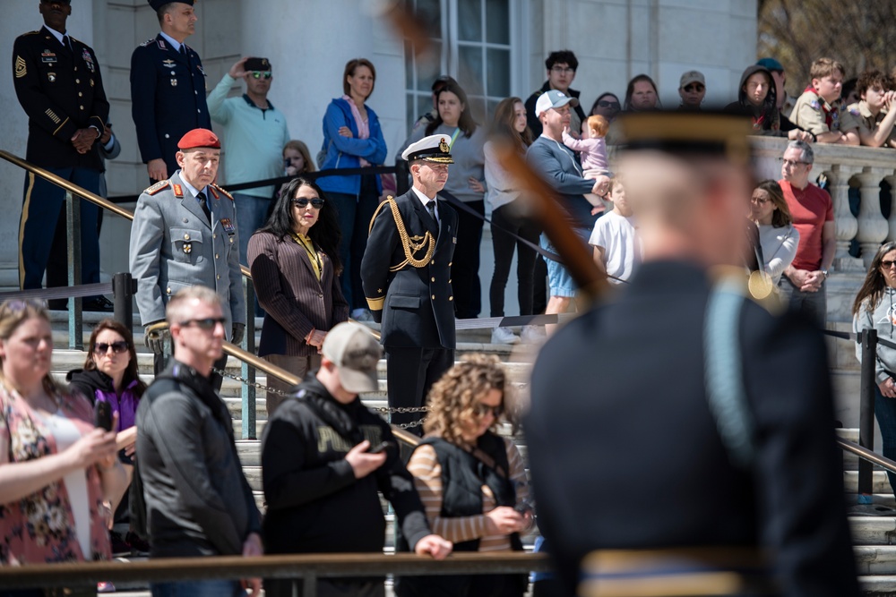 Germany Chief of Defense Gen. Carsten Breuer Participates in a Public Wreath-Laying Ceremony at the Tomb of the Unknown Soldier