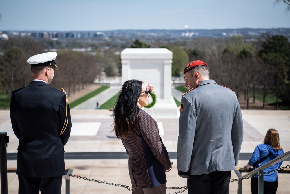 Germany Chief of Defense Gen. Carsten Breuer Participates in a Public Wreath-Laying Ceremony at the Tomb of the Unknown Soldier