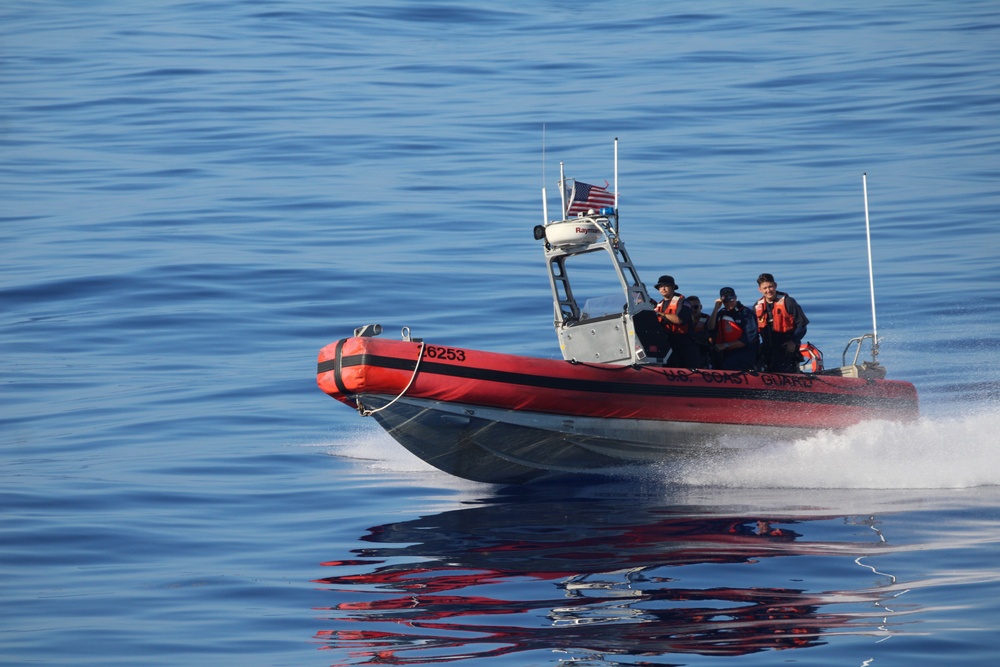 USCGC Vigorous conducts small boat training in the Caribbean