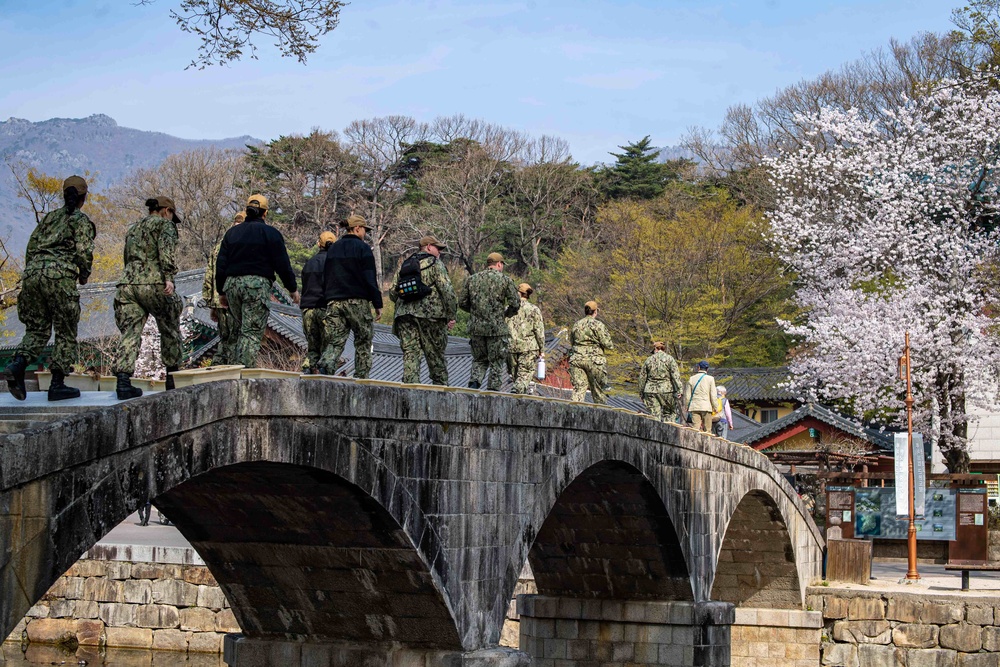 Sailors Tour A Buddhist Temple