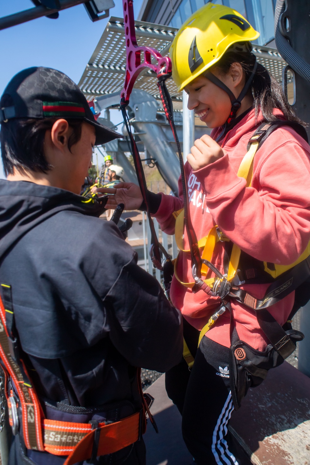 Nimitz Sailors Zipline In Busan