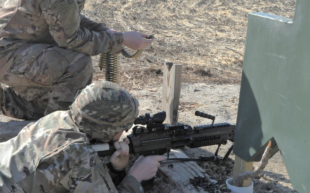 Soldiers from 1 BN, 114 INF qualify on the M249 at the newly refurbished range 35, 1 APRIL 2023.