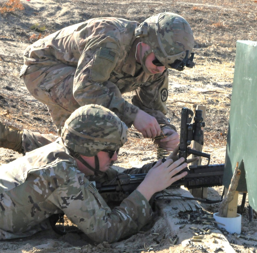 Soldiers from 1 BN, 114 INF qualify on the M249 at the newly refurbished range 35, 1 APRIL 2023.