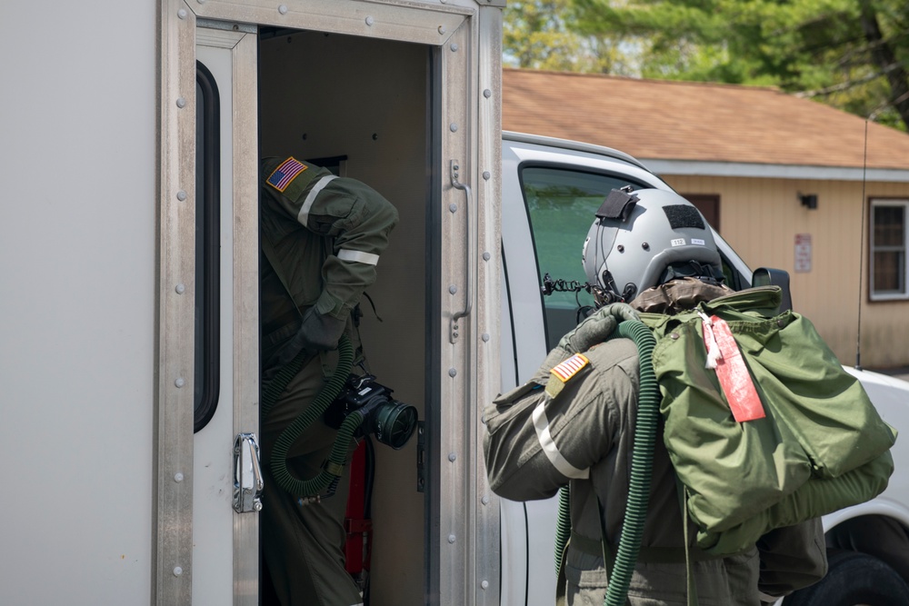 109th AFE practices utilizing chemical warfare equipment