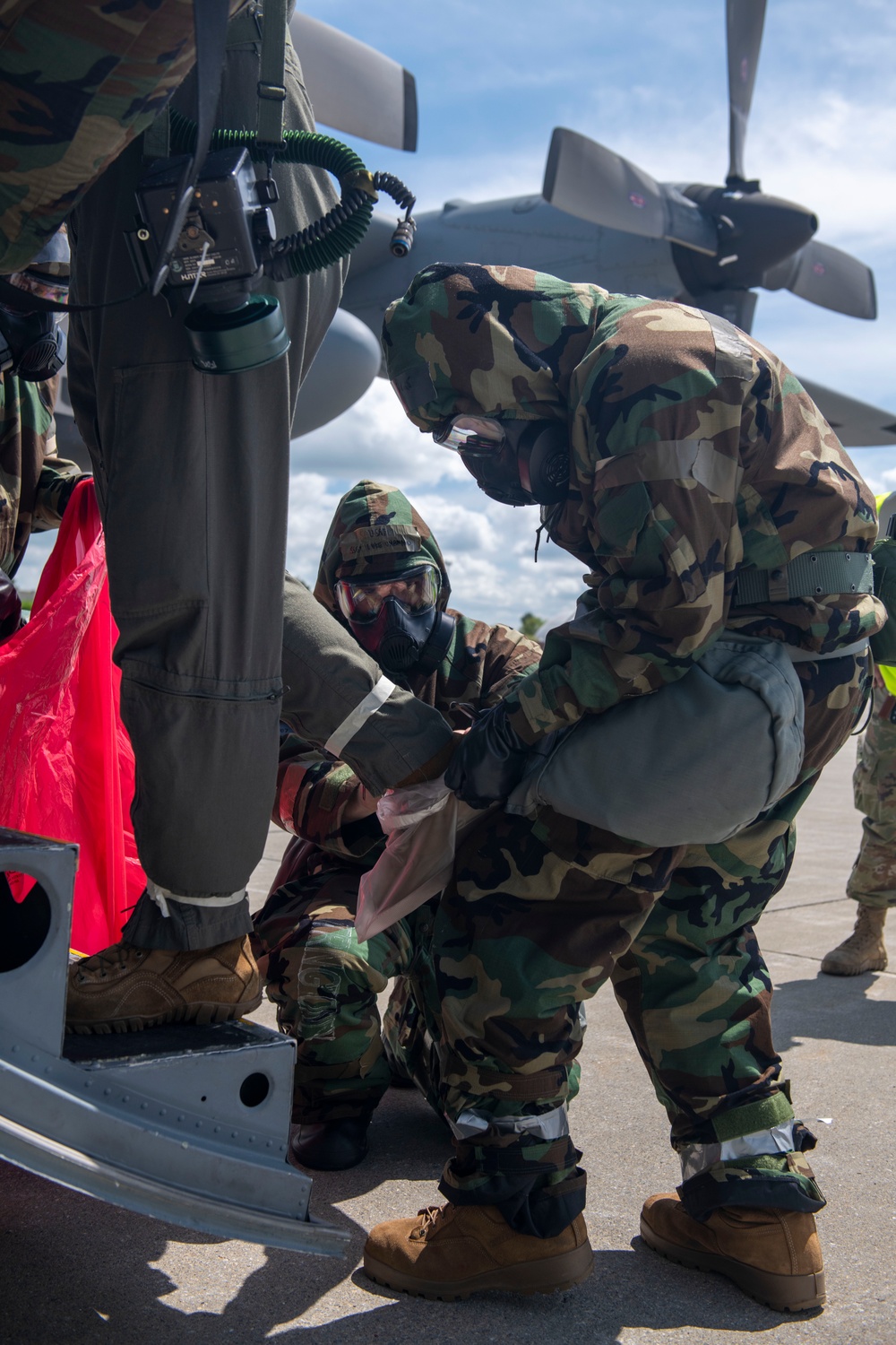109th AFE practices utilizing chemical warfare equipment