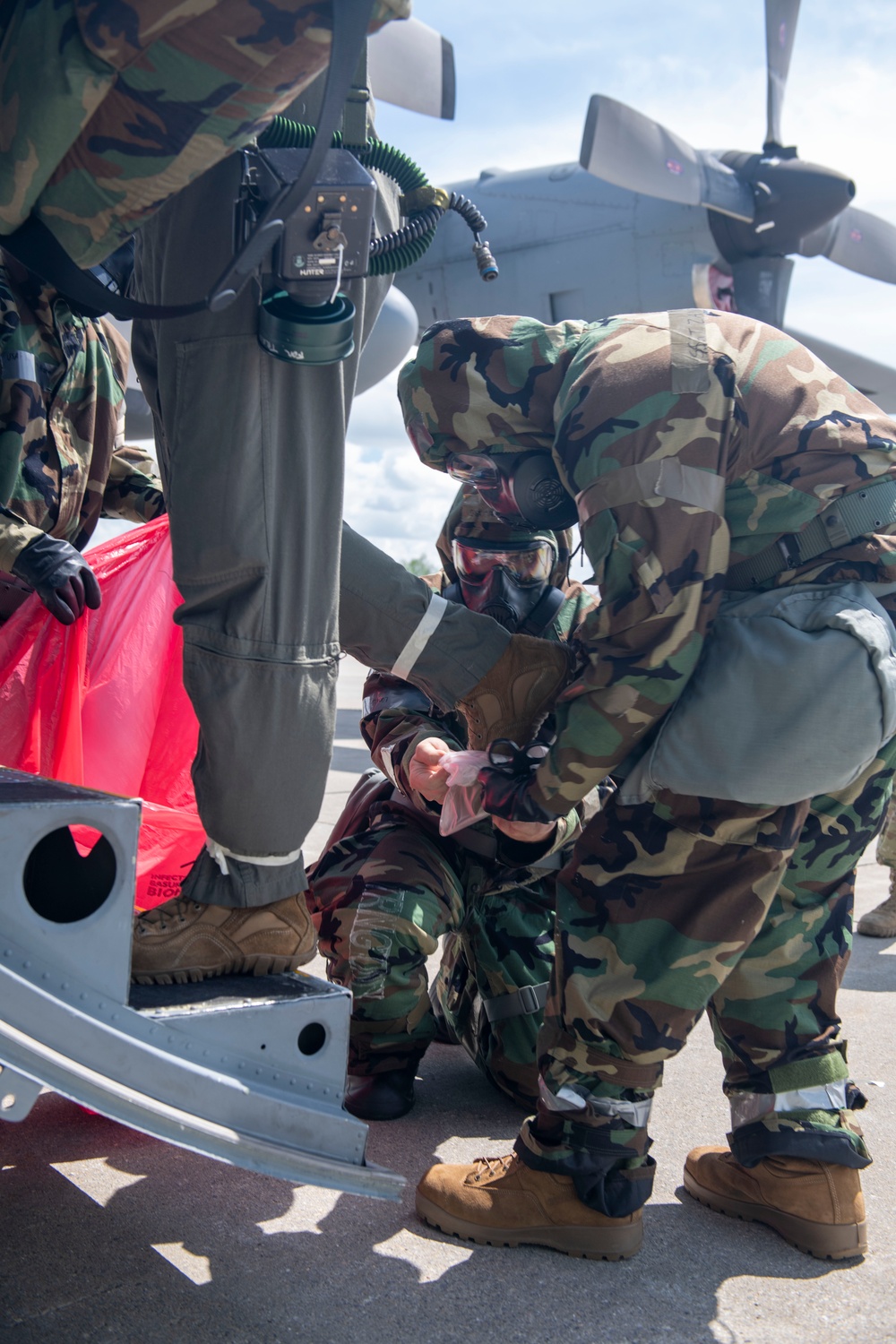 109th AFE practices utilizing chemical warfare equipment