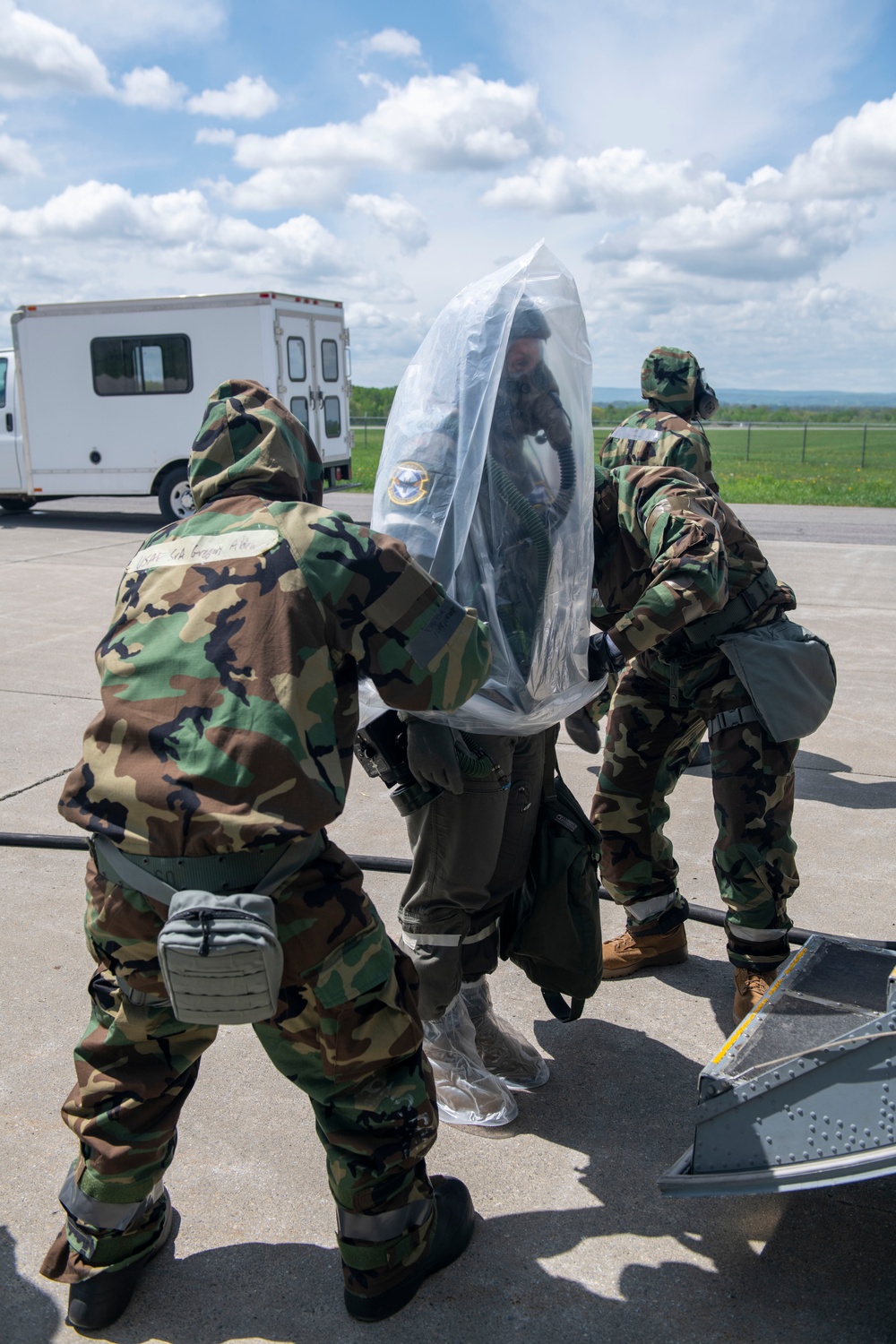 109th AFE practice utilizing chemical warfare equipment