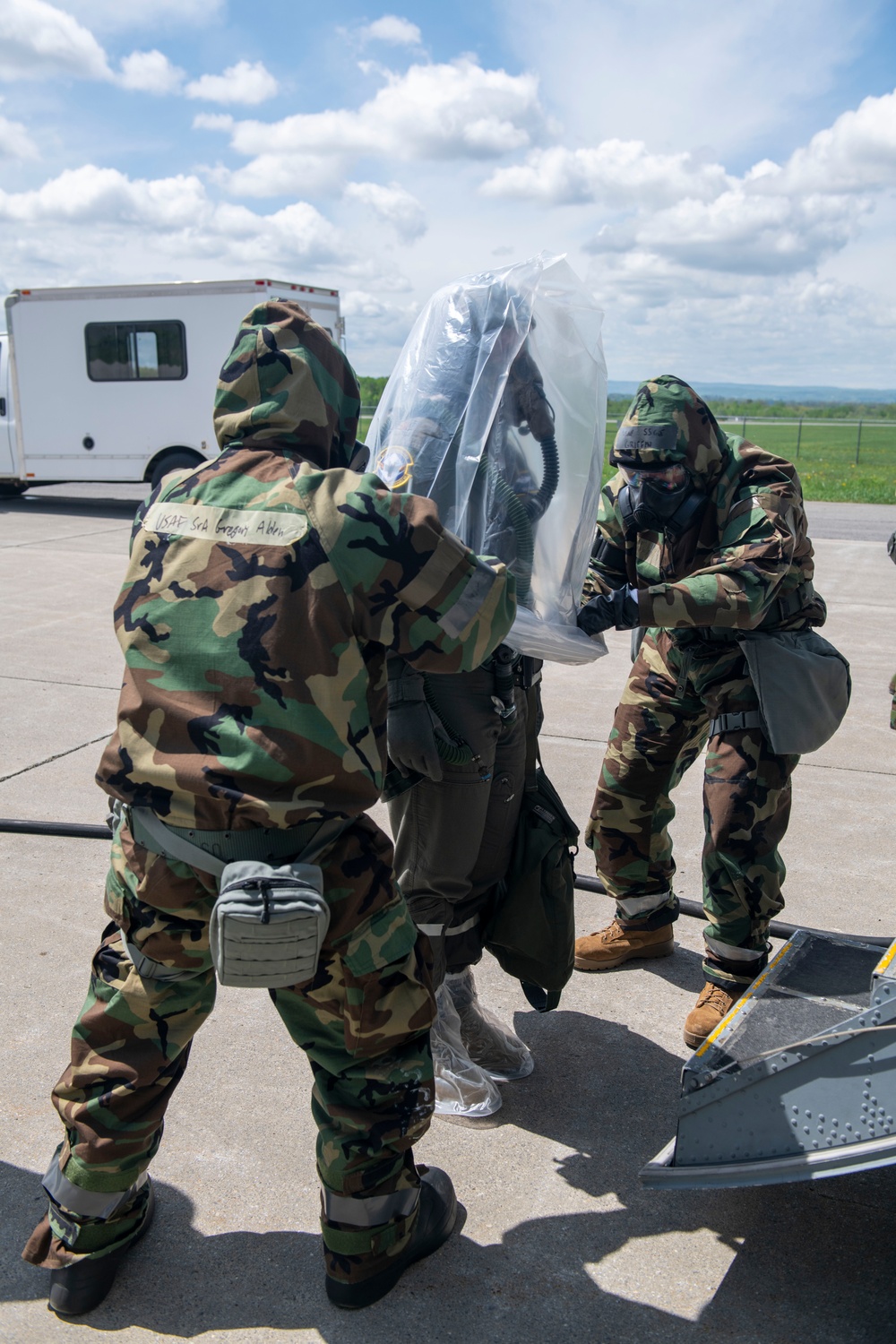 109th AFE practice utilizing chemical warfare equipment