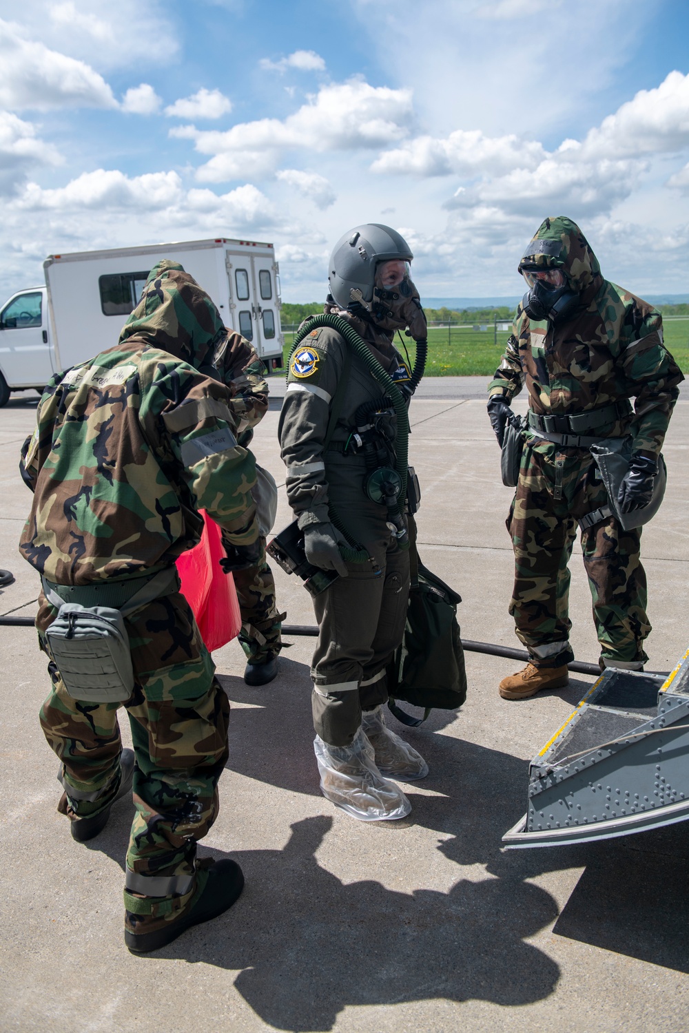 109th AFE practices utilizing chemical warfare equipment