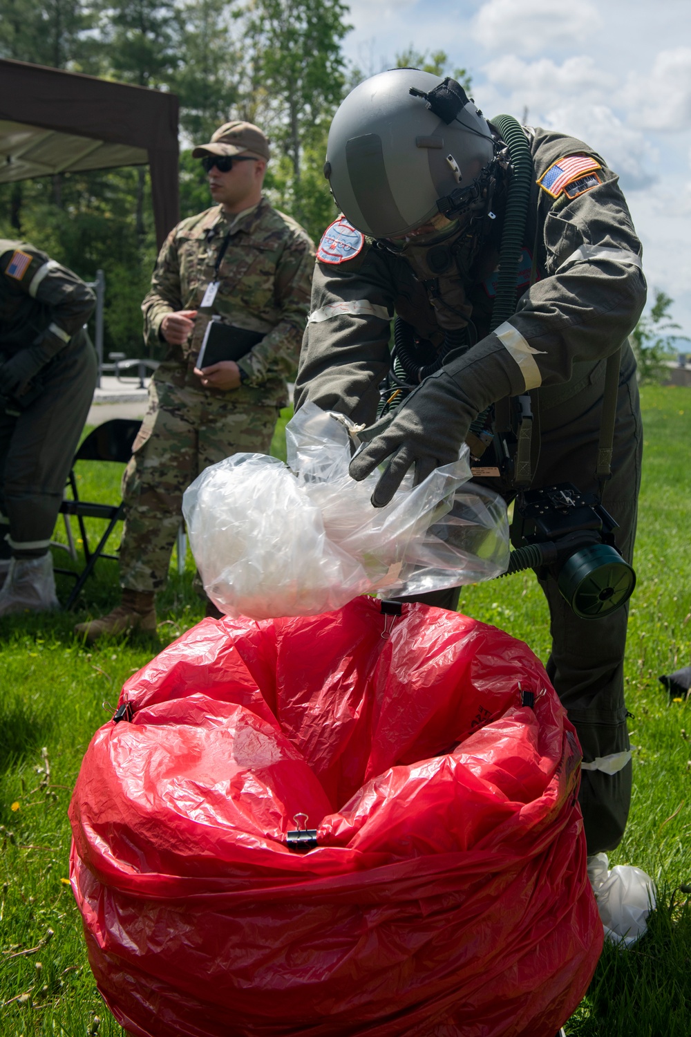 109th AFE practices utilizing chemical warfare equipment