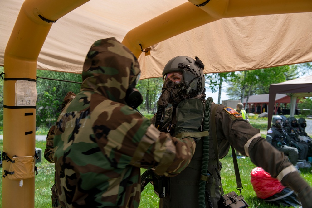 109th AFE practices utilizing chemical warfare equipment