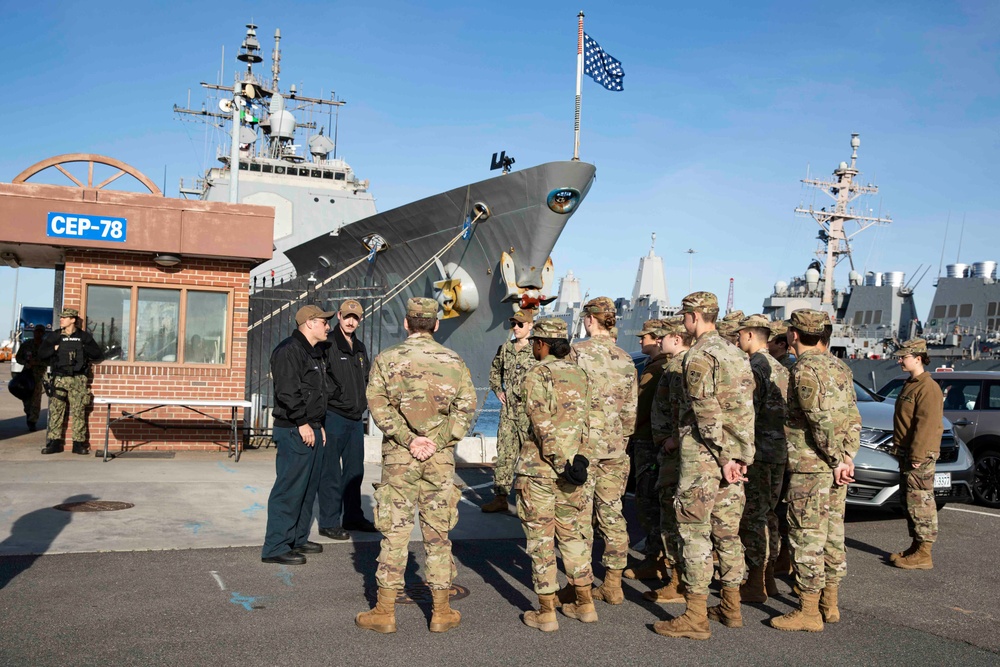 USS Normandy Hosts VMI Tour