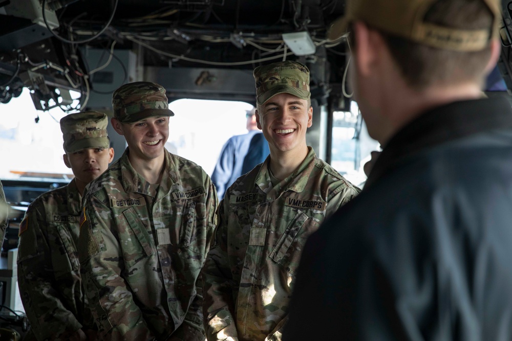 USS Normandy Hosts VMI Tour